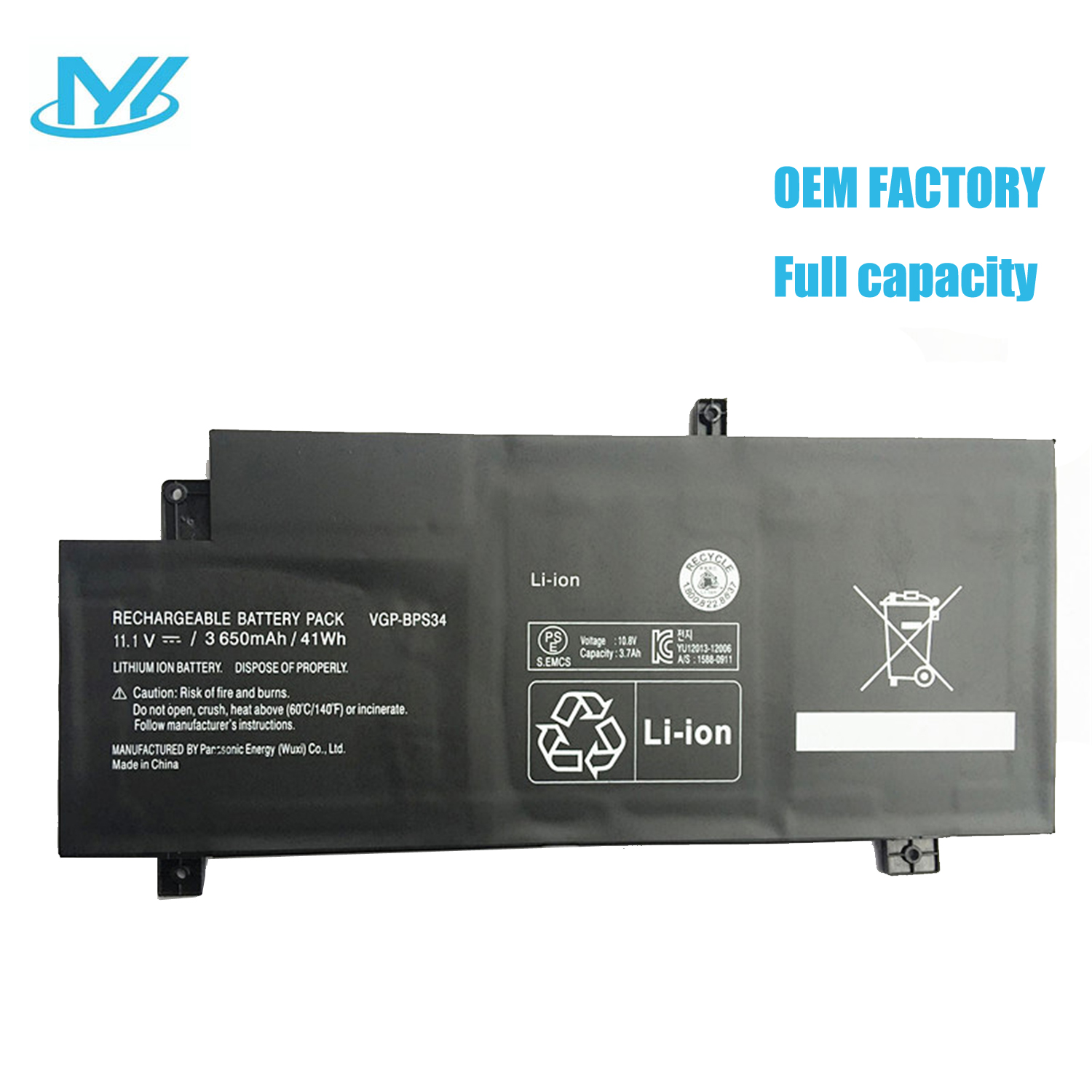 VGP-BPS34 rechargeable lithium ion Notebook battery Laptop battery Portege SONY VAIO Fit 15 SVF15AA1LT SVF15A1 11.1V 41Wh 3650mAh8 SVF15A19SCB SVF15A16SCB SVF15A100C