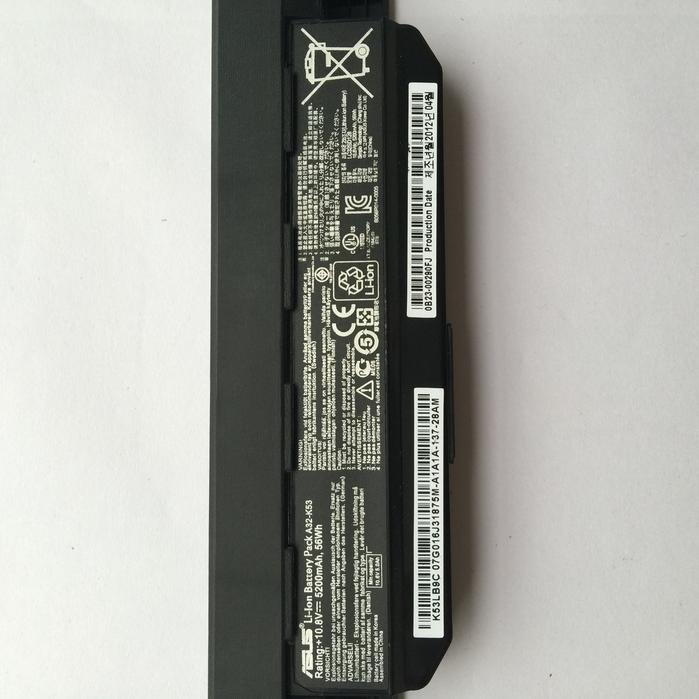 A32-K53 laptop battery 5200mAh A42-K53 A31-K53 A41-K53 battery for laptop A-SUS A43 K53 K53E X54C X53S X53 K53S X53E series
