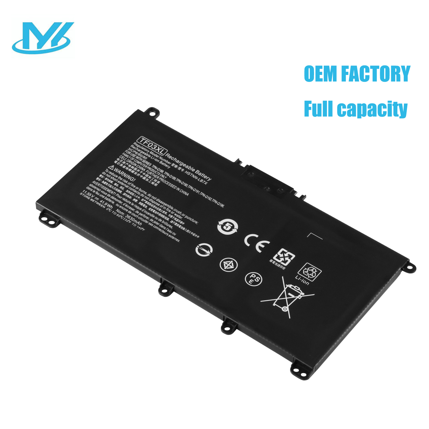 TF03XL rechargeable lithium ion Notebook battery Laptop battery For Hp Pavilion 15-cc154cl 15-cc060wm 15-cc152od 15-cd040wm 17-AR007CA 17-AR050WM 920046-421 121 541 855 11.55V 41.9Wh 3630mAh 3cell