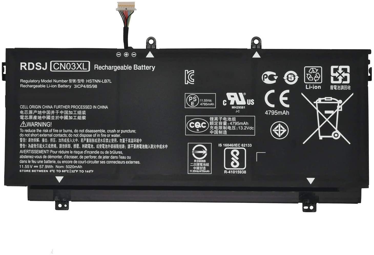 CN03XL rechargeable lithium ion Notebook battery Laptop battery Hp Spectre X360 13-AC033DX 13-W013DX Series. 11.55V 57.9Wh