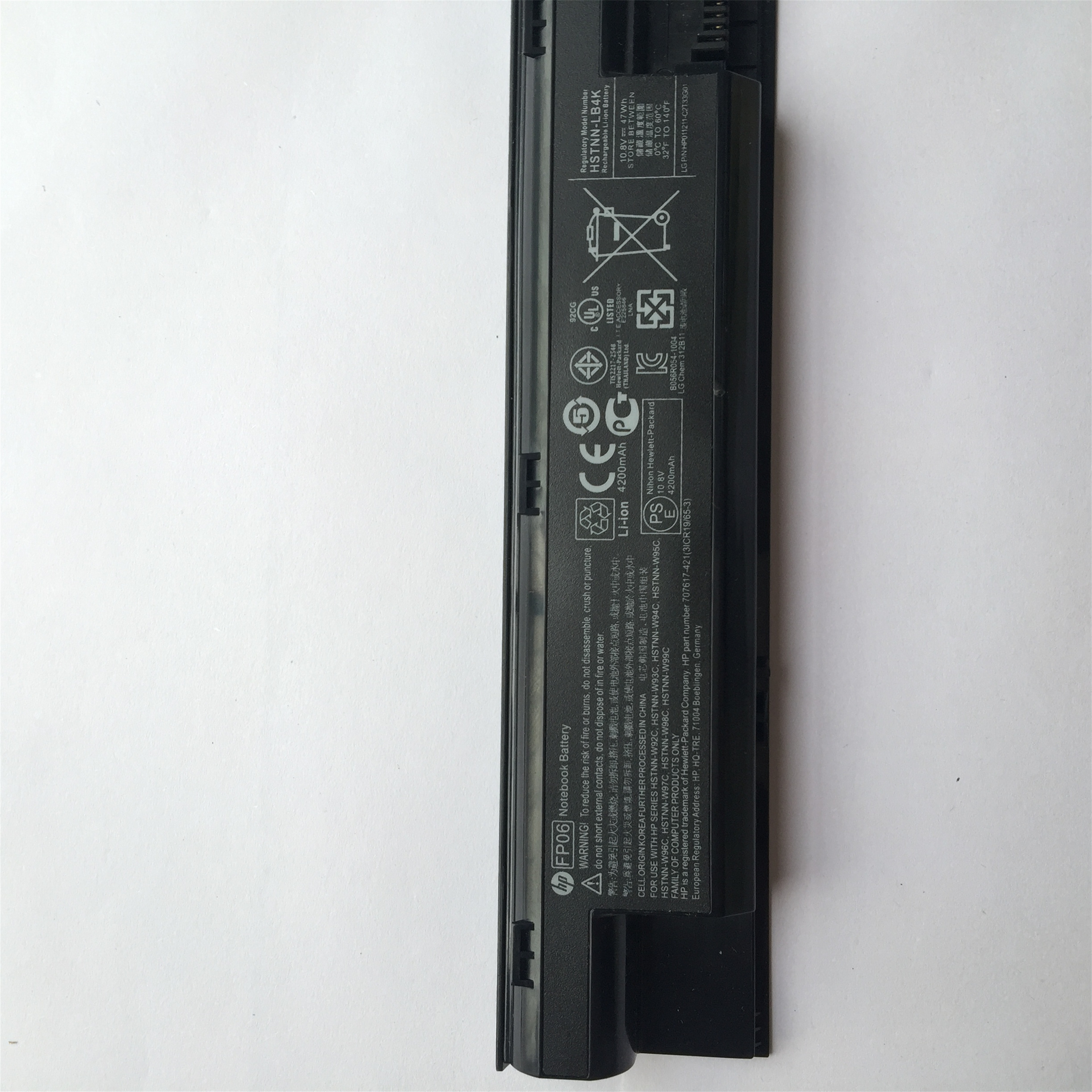 FP06 rechargeable lithium ion Notebook battery Laptop battery 7.7V 4680mAh for HP laptop ProBook 440 445 450 455 470 G0 G1 708458-001 708457-001