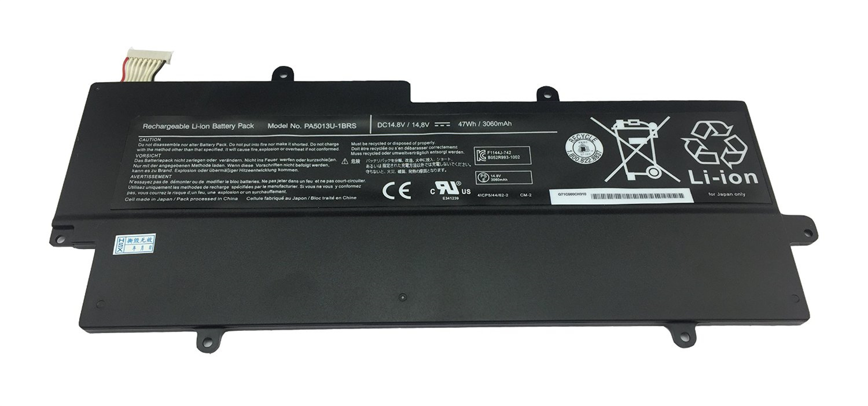 PA5013U-1BRS rechargeable lithium ion Notebook battery Laptop battery Portege Z830 Z835 Z930 Z935 14.8V 3060MAH 47WH