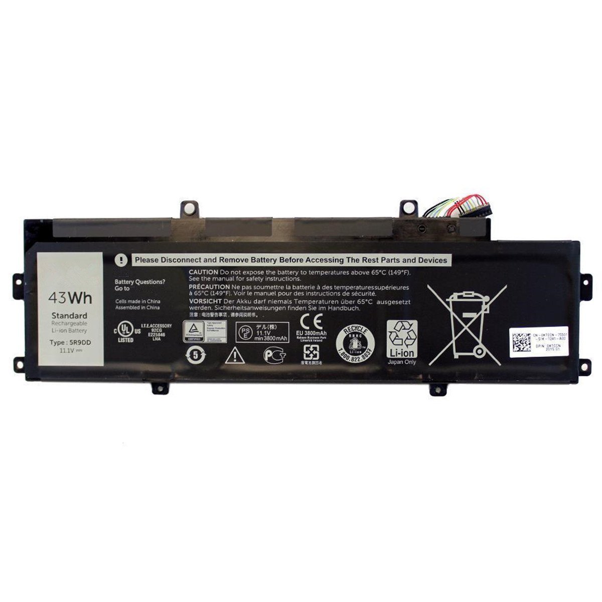 5R9DD 11.1V 3874mAh laptop battery lithium ion battery for DELL Latitude Chromebook 11 (3120) P22T Series laptop