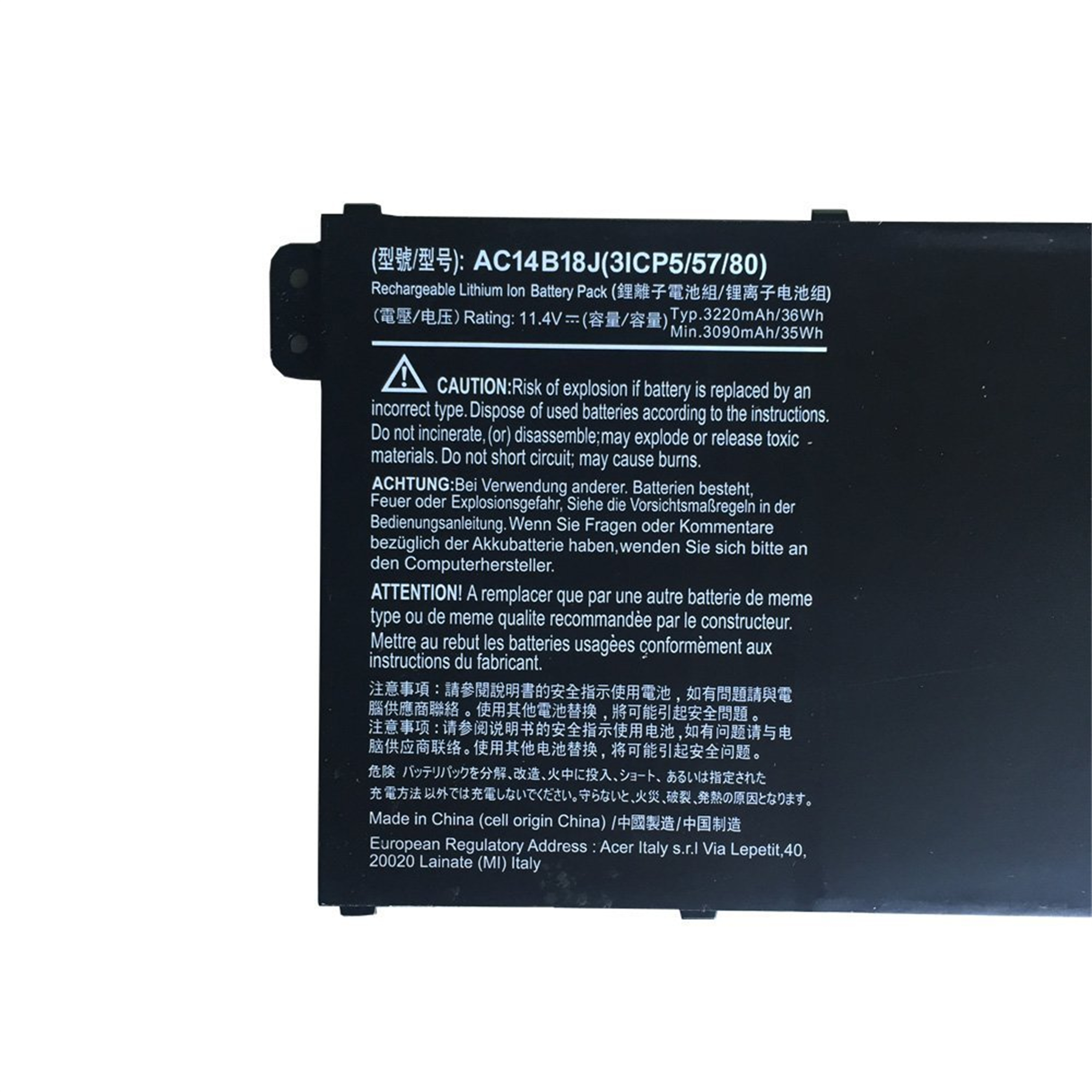 Best Seller OEM Manufacturer laptop battery lithium ion batteries AC14B18J for Acer V3-372-77FS P47B 557T 57NM V3-371-30FA Aspire E3-111
