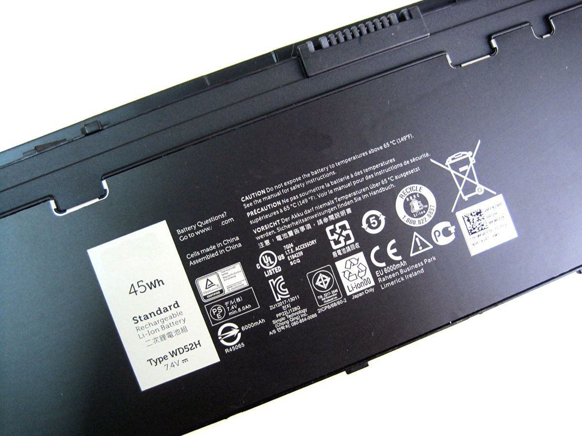 WD52H rechargeable lithium ion Notebook battery Laptop battery GHT4X VFV59 GVD76 GD076 HJ8KP KWFFN W57CV 7.4V 6300 mAh for Dell laptop Latitude 12 7000 series E7250 7250 E7240 7240