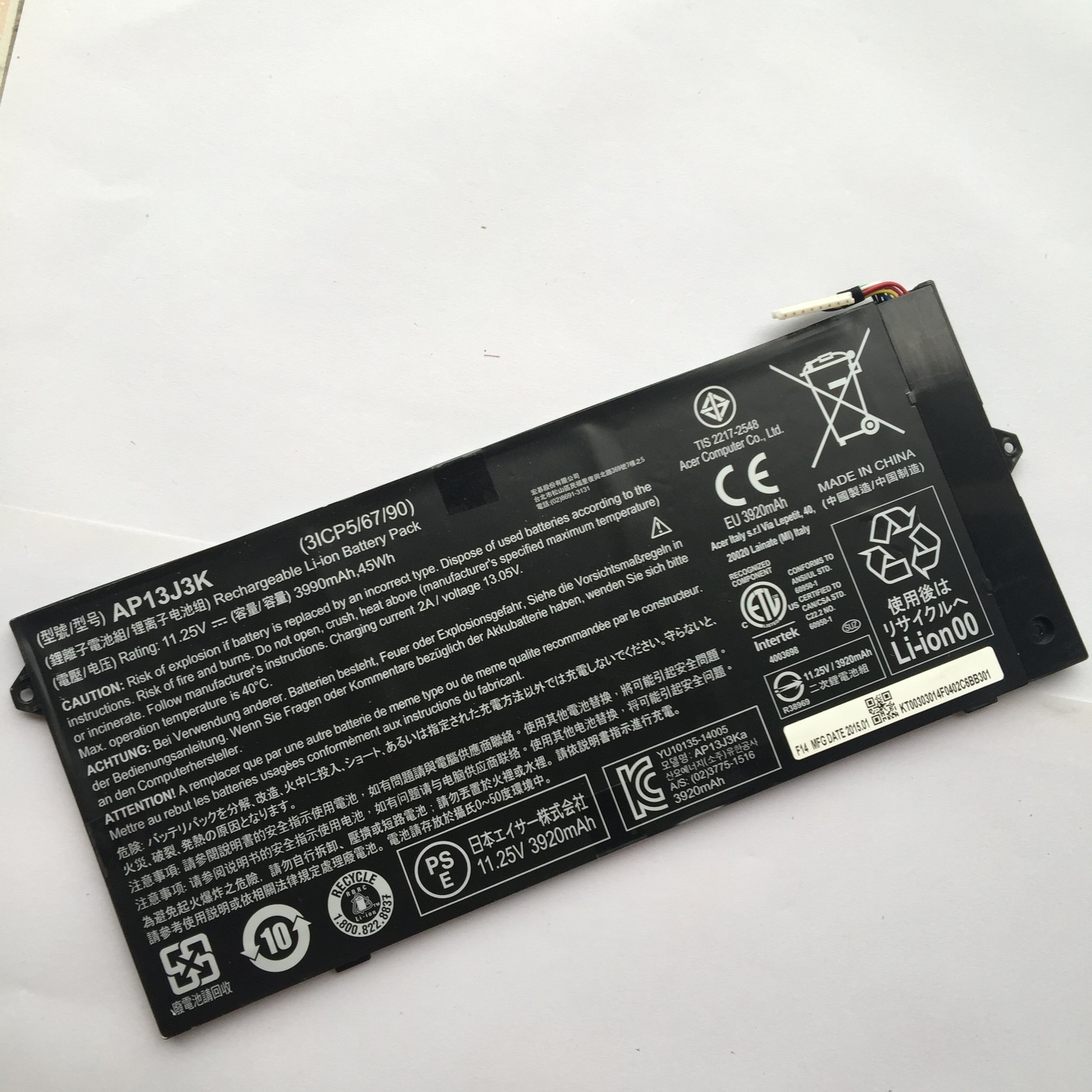 Best Seller OEM Manufacturer laptop battery lithium ion batteries AP13J3K for Acer Chromebook C720-2103 Chromebook C720-2420 Chromebook C720-2482 Chromebook C720-2653 Chromebook C720-2697
