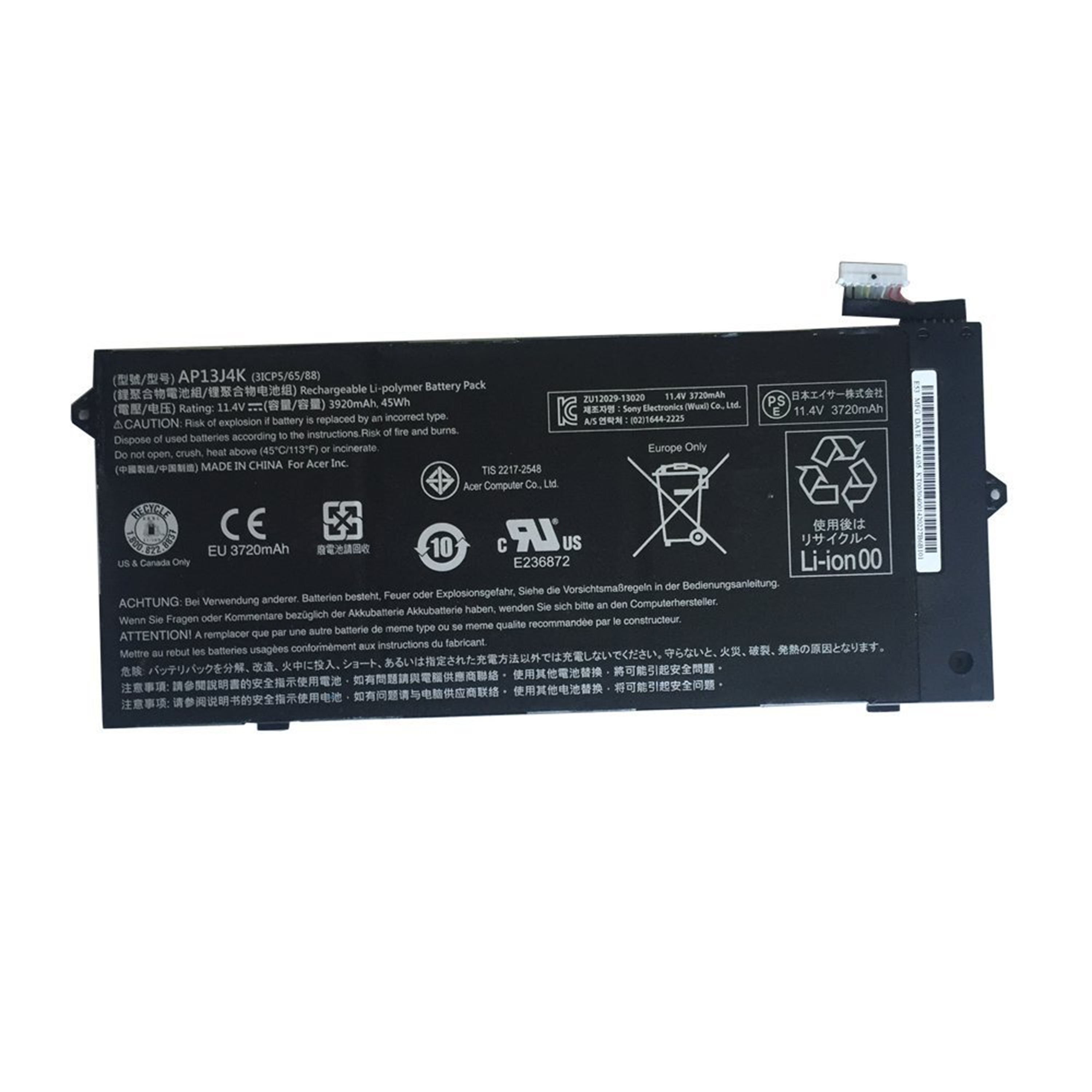 Best Seller OEM Manufacturer laptop battery lithium ion batteries AP13J4K for Acer Chromebook C720-2103 Chromebook C720-2420 Chromebook C720-2482 Chromebook C720-2653 Chromebook C720-2697