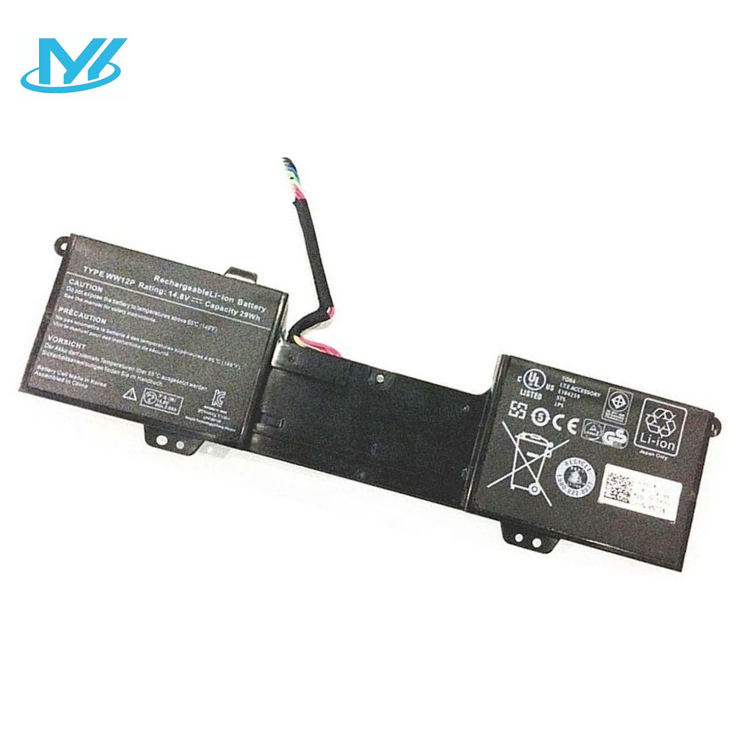 WW12P rechargeable lithium ion Notebook battery Laptop battery 9YXN1 TR2F1 14.8V 29Wh for Dell laptop Inspiron DUO 1090 DUO convertib