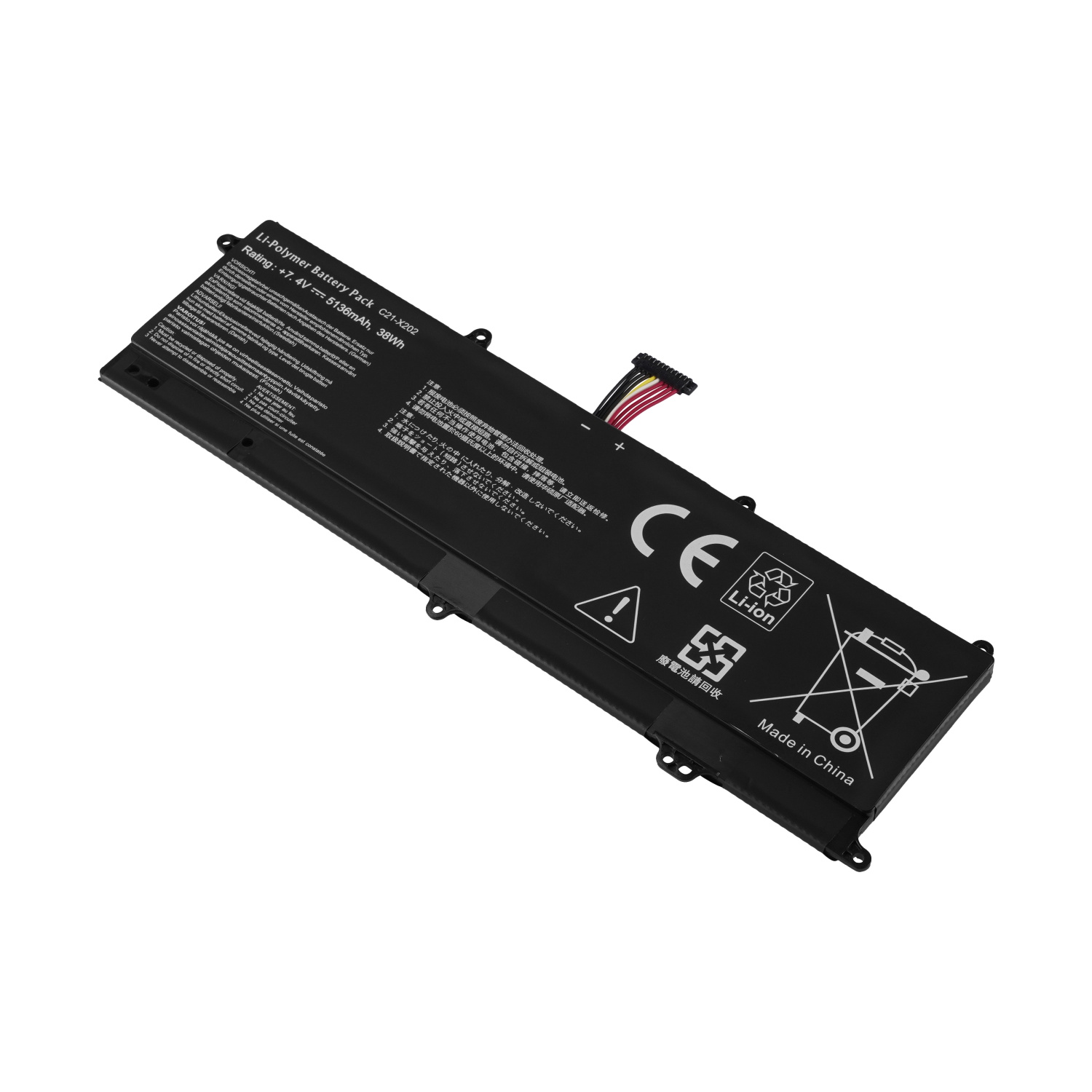 C21-x202 Replacement Laptop battery for Asus Vivobook Q200 Q200e S200 X202 X202e S200e Laptop 5136mah battery computer