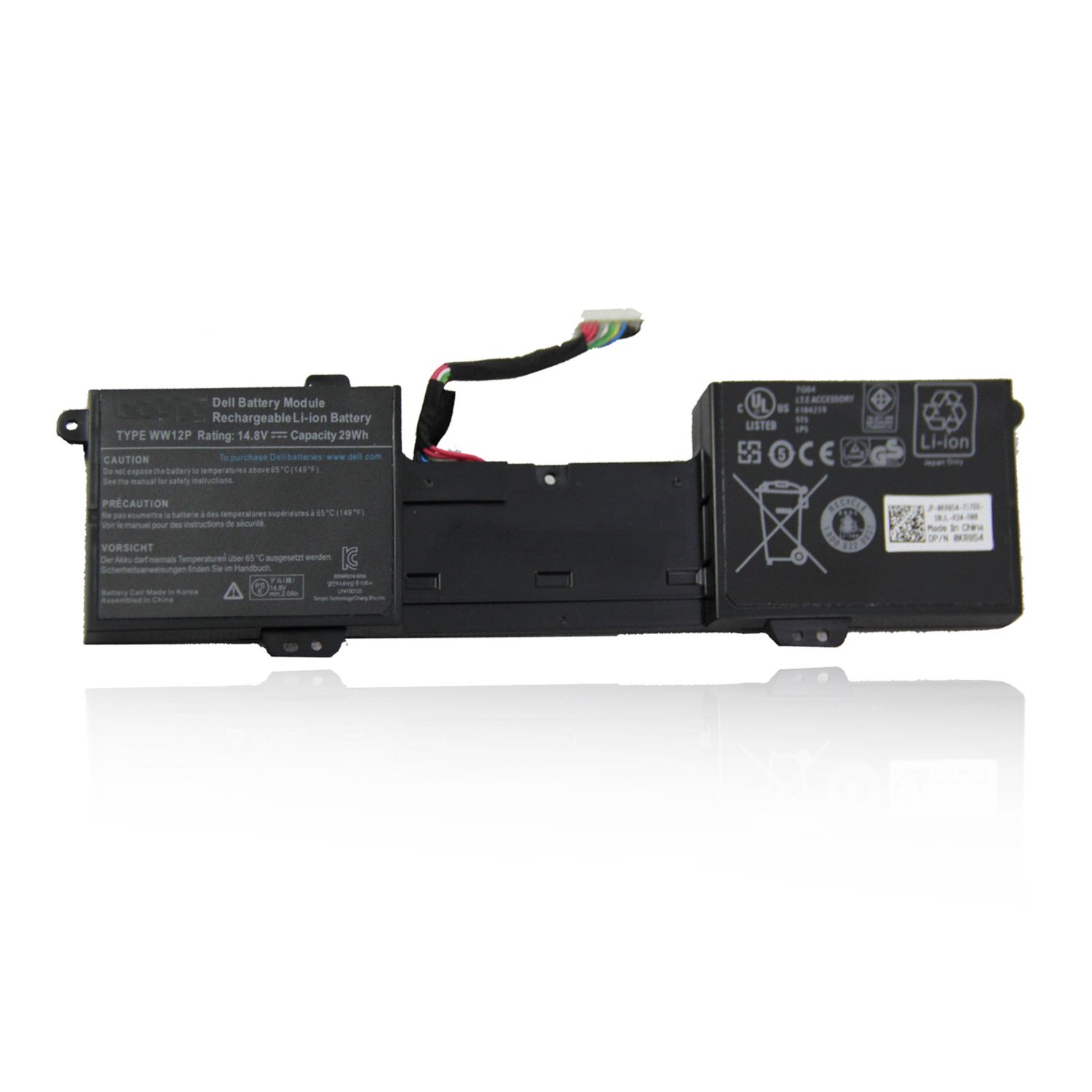 WW12P rechargeable lithium ion Notebook battery Laptop battery 9YXN1 TR2F1 14.8V 29Wh for Dell laptop Inspiron DUO 1090 DUO convertib
