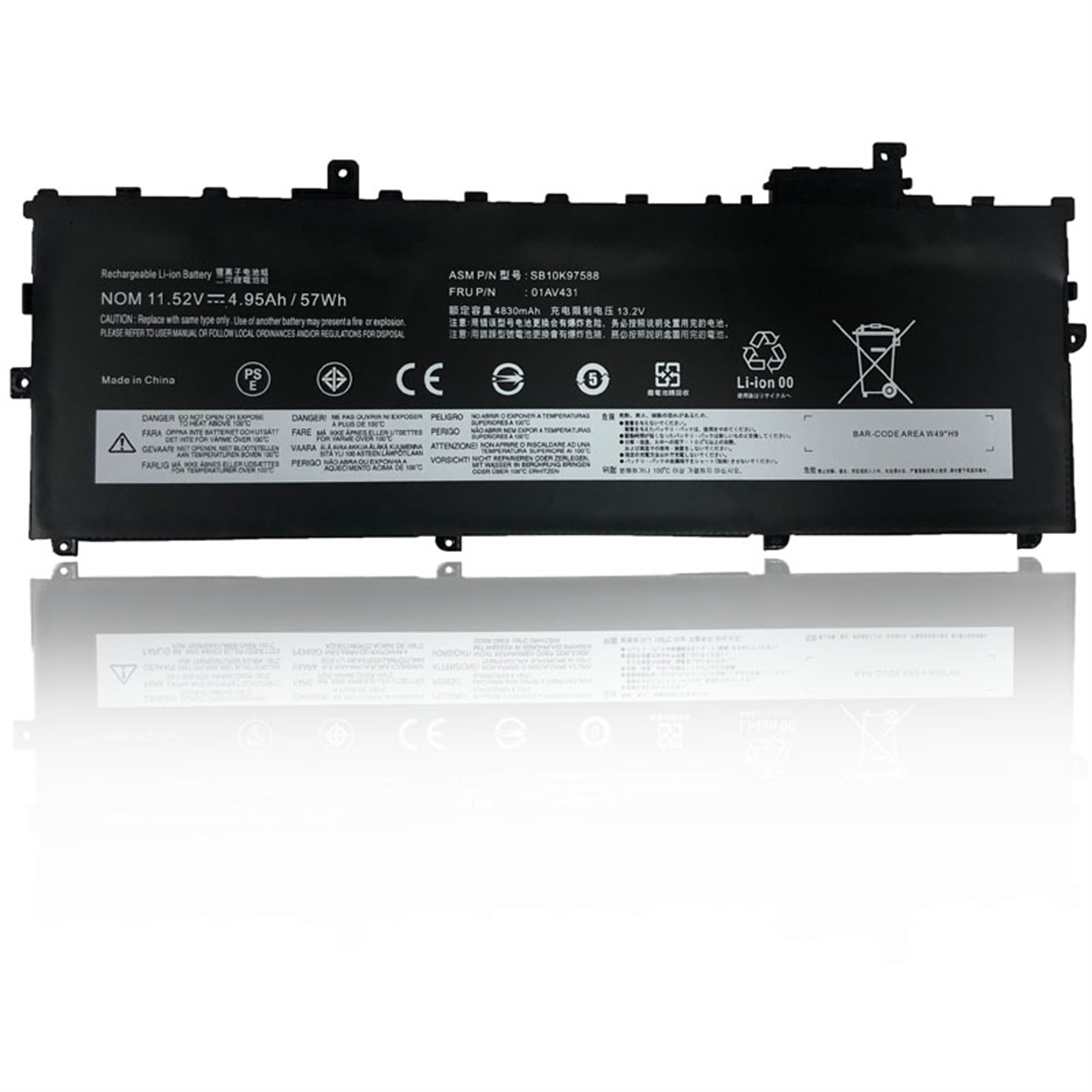 01AV431 rechargeable lithium ion Notebook battery Laptop battery LENOVO ThinkPad X1 Carbon 5th Gen 2017 6th Gen Series 11.52V 57Wh 4.95Ah