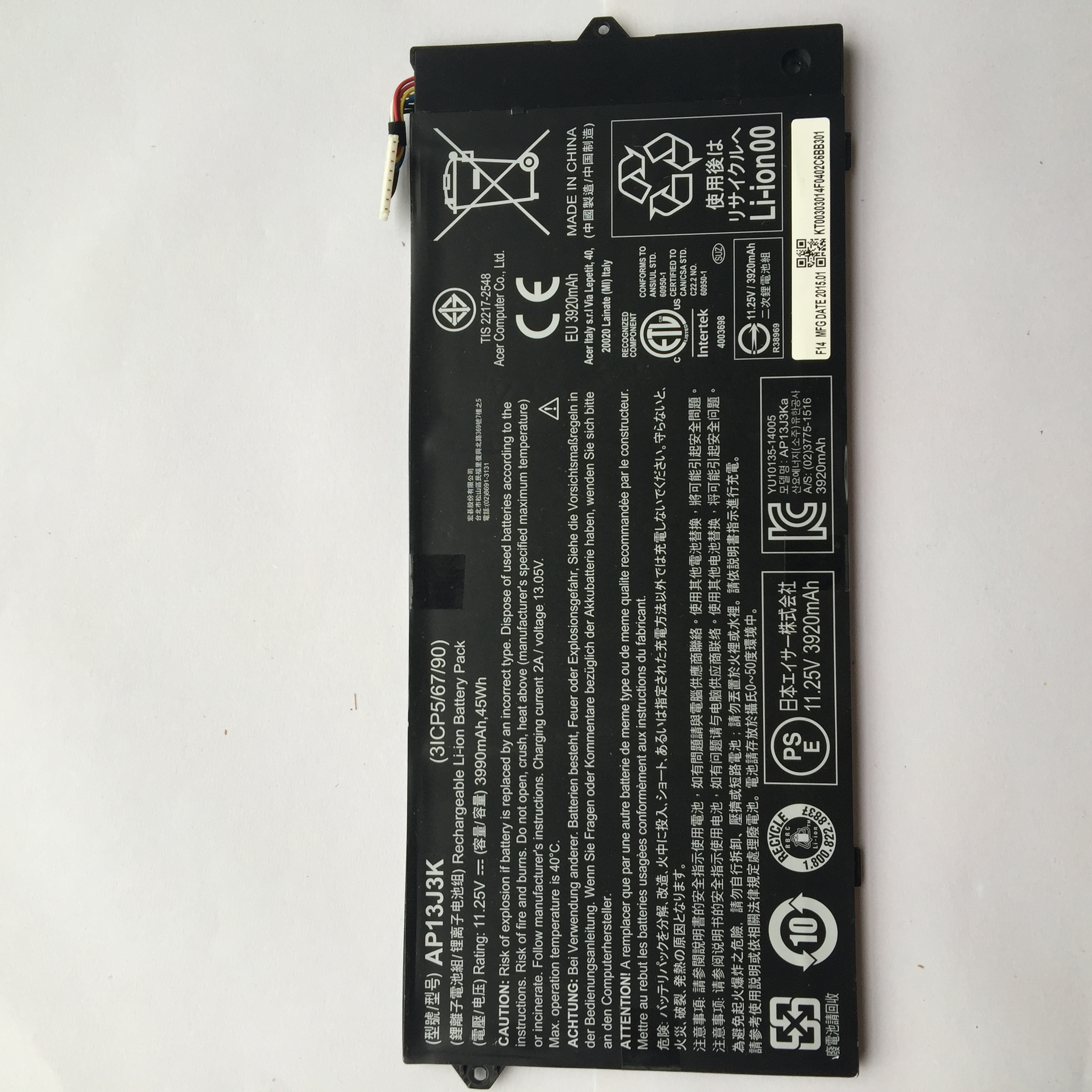Best Seller OEM Manufacturer laptop battery lithium ion batteries AP13J3K for Acer Chromebook C720-2103 Chromebook C720-2420 Chromebook C720-2482 Chromebook C720-2653 Chromebook C720-2697