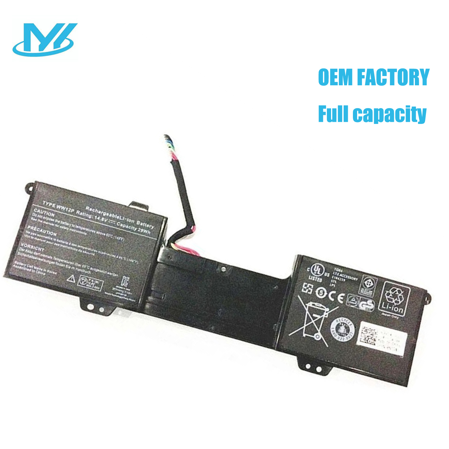 WW12P rechargeable lithium ion Notebook battery Laptop battery 9YXN1 TR2F1 14.8V 29Wh for Dell laptop Inspiron DUO 1090 DUO convertib