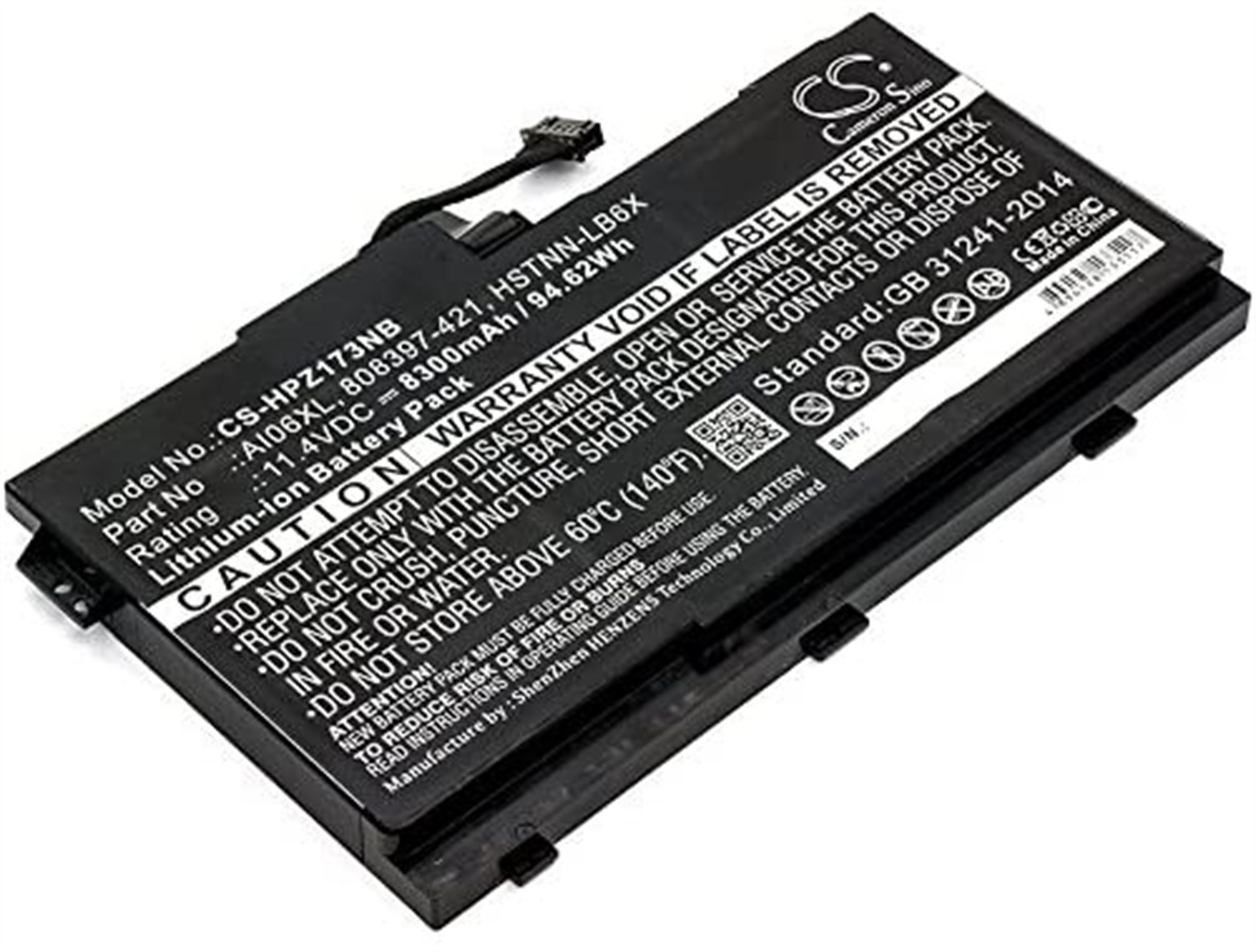 AI06XL rechargeable lithium ion Notebook battery Laptop battery 11.4 96Wh 8420mAh for HP laptop ZBook 17 G3 Series Notebook.
