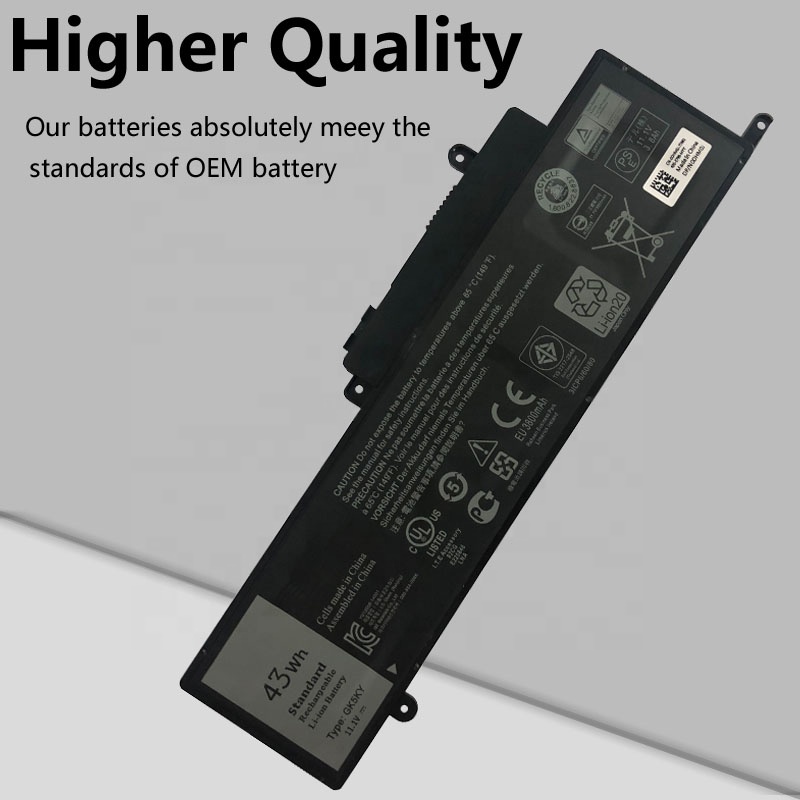 GK5KY 11.4V 43Wh Rechargeable lithium ion laptop Battery 04K8YH 92NCT 092NCT 4K8YH P20T for Dell Inspiron 13 7347 13-7352 3147 3000 11-3152 Series laptop
