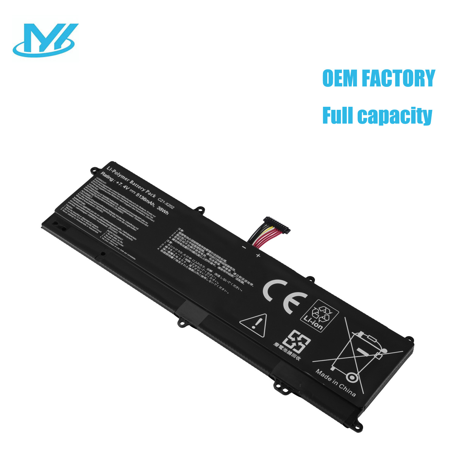 C21-x202 Replacement Laptop battery for Asus Vivobook Q200 Q200e S200 X202 X202e S200e Laptop 5136mah battery computer