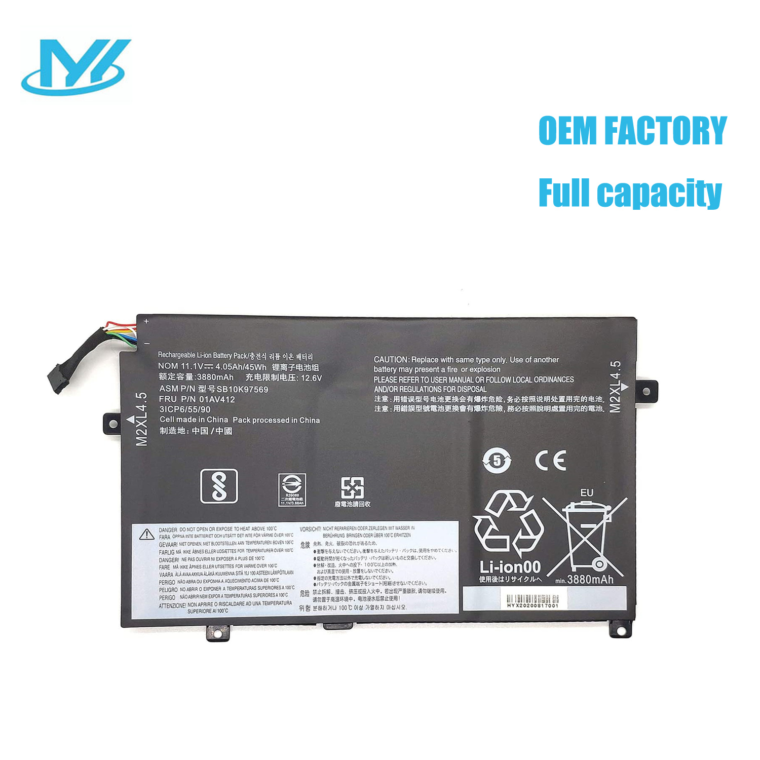 01AV412 rechargeable lithium ion Notebook battery Laptop battery LENOVO ThinkPad E475 E470C E470 Series 10.95V 45Wh 4.11Ah