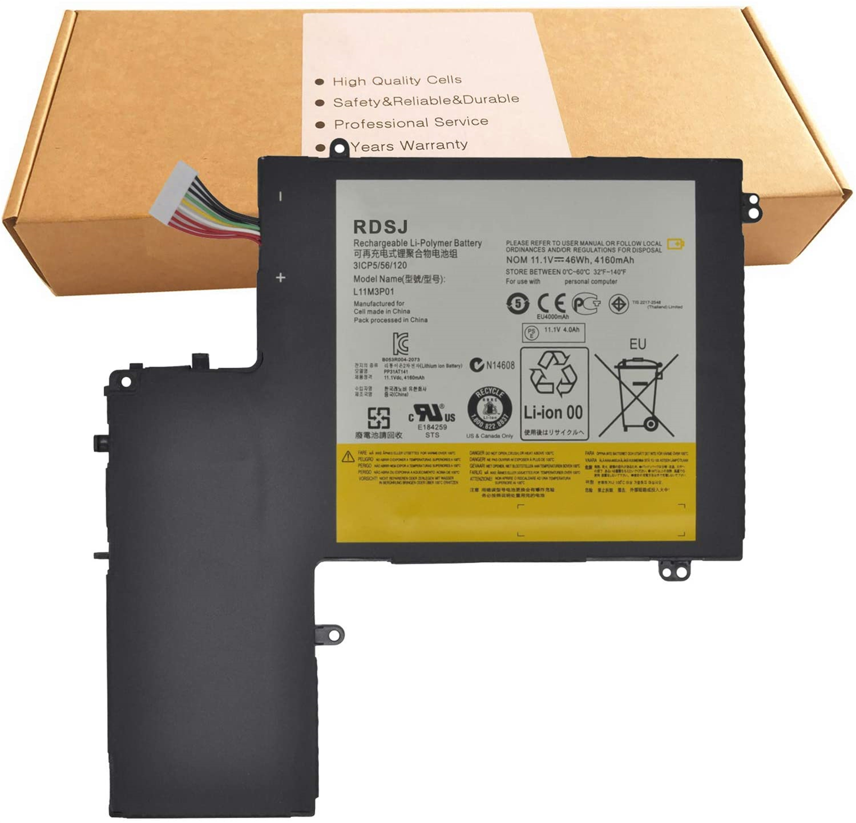 L11M3P01 rechargeable lithium ion Notebook battery Laptop battery For Lenovo IdeaPad U310 4375 43752CU, U310-4375-2YU, U310 43752CU ,U310 43754DJ, U310 43754C 11.1V 46Wh 4160mAh