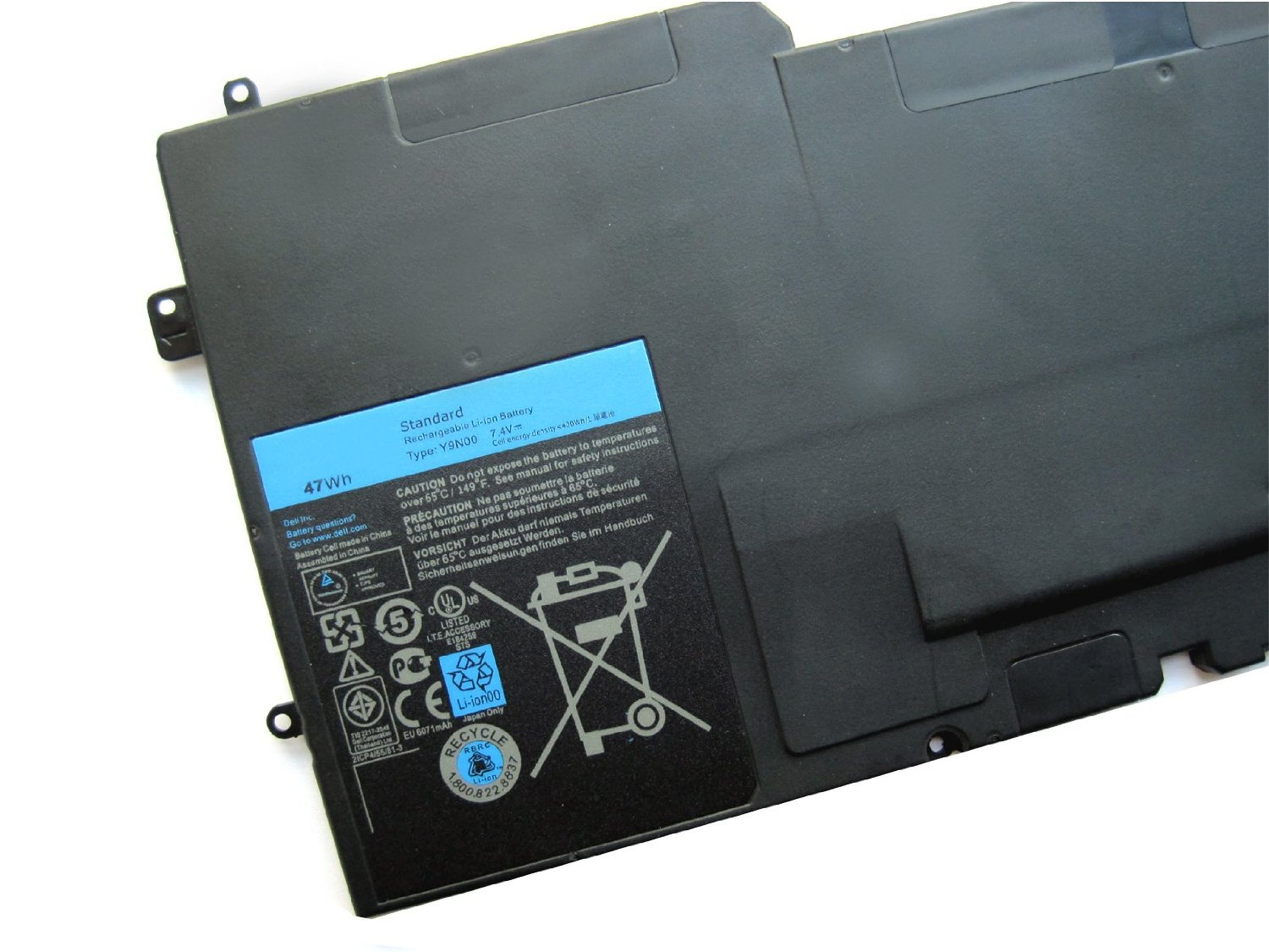 Y9N00 rechargeable lithium ion Notebook battery Laptop battery 7.4V 47Wh for Dell laptop XPS 13 12 DELL 13-L321X 12D-1