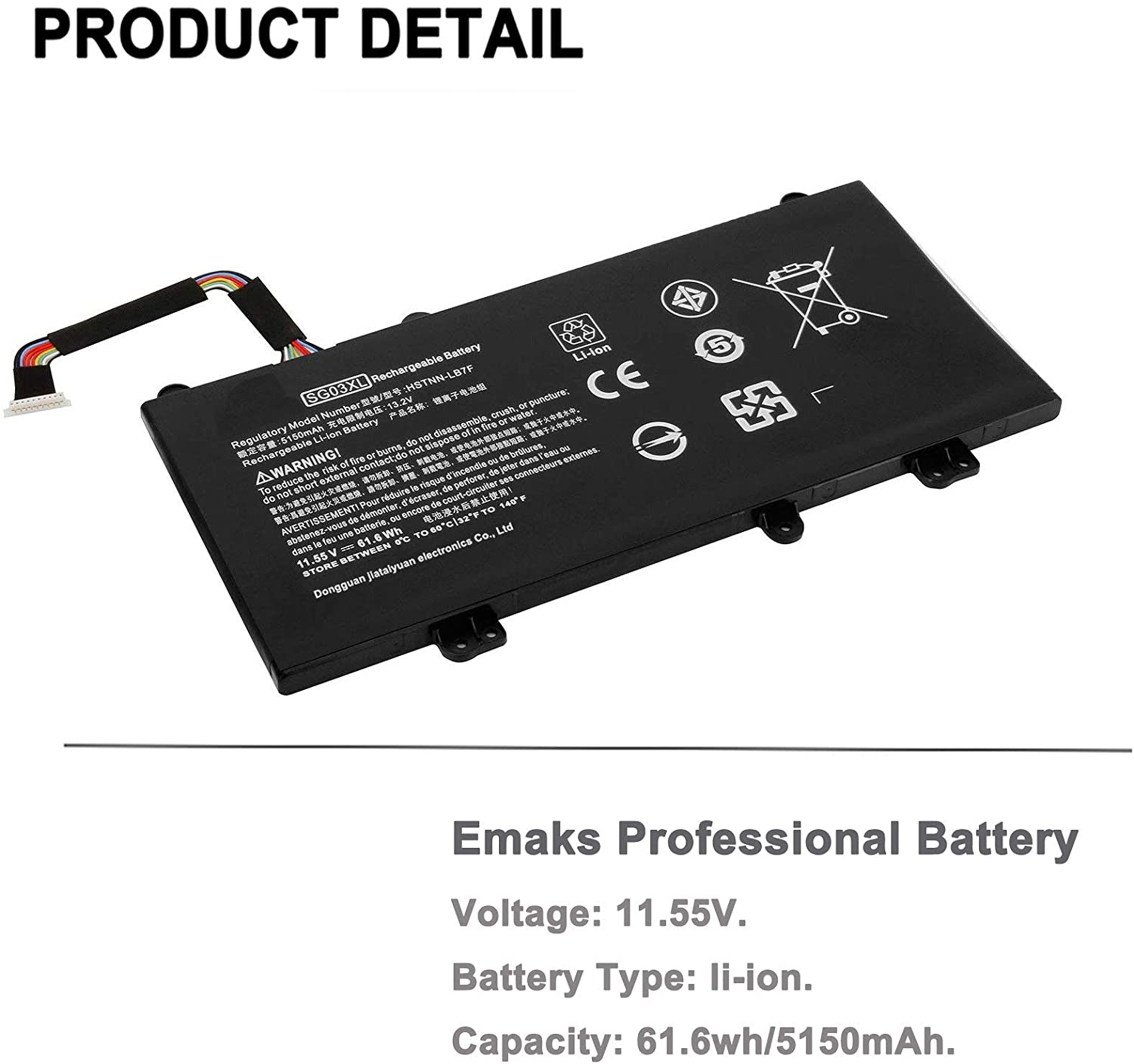 SG03XL rechargeable lithium ion Notebook battery Laptop battery For HP Envy M7U M7-U009DX 11.55V 61.6Wh