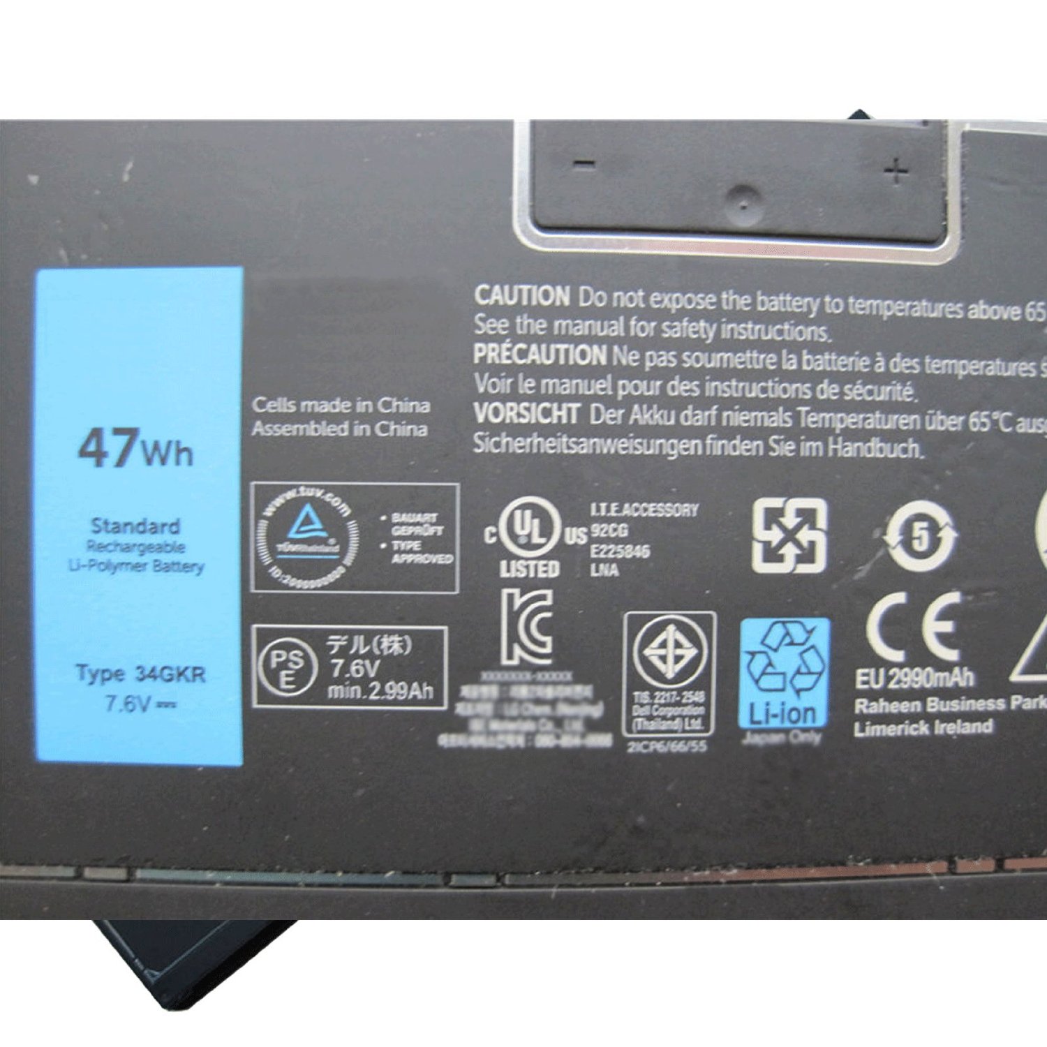 34GKR 7.4V 6300mAh laptop battery lithium iron phosphate battery Battery for Dell l Latitude 14-7000 E7440 E7450 E7420