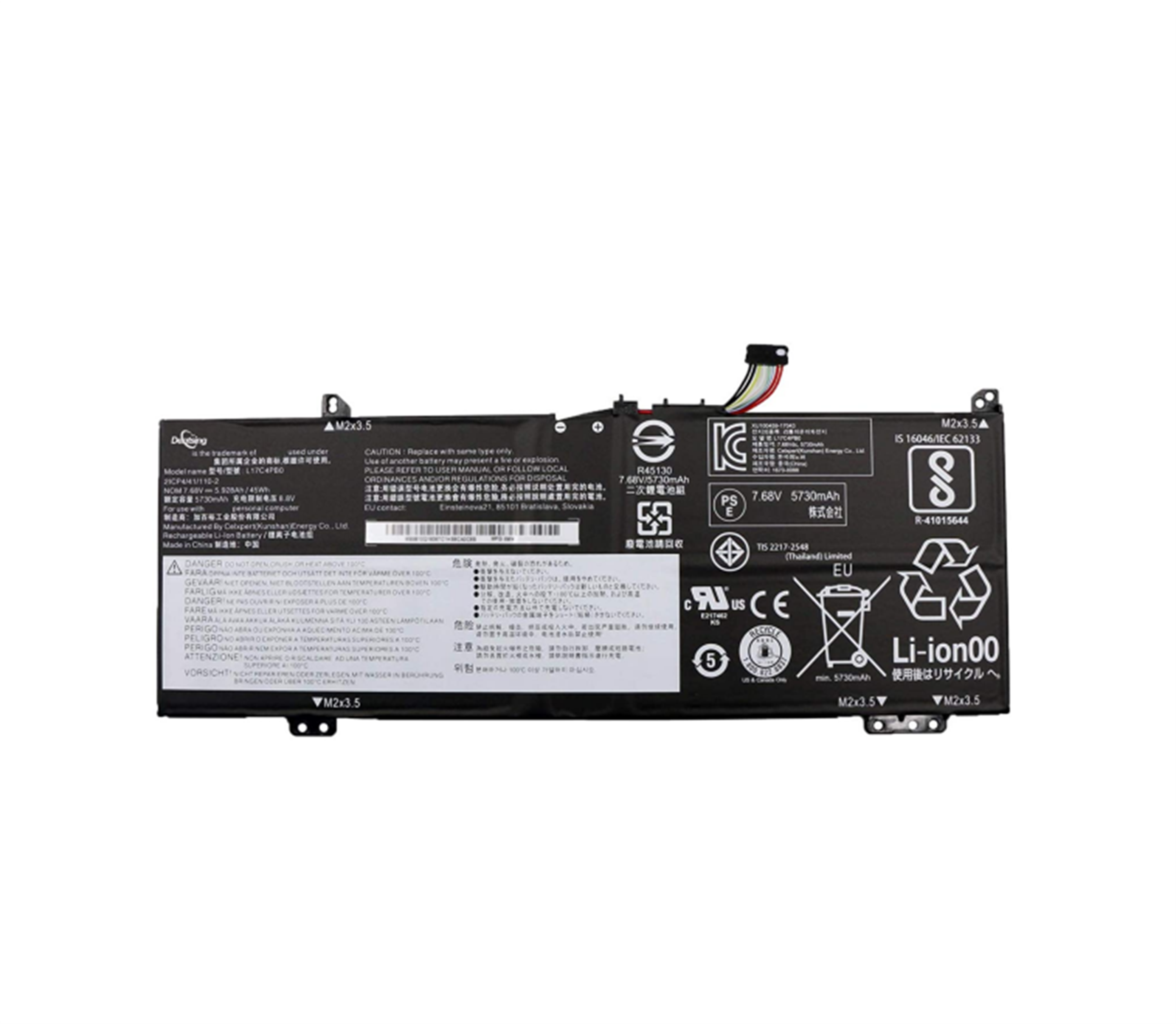 L17C4PB0 rechargeable lithium ion Notebook battery Laptop battery For Lenovo YOGA 530-14IKB YOGA 530-14ARR Ideapad 530S-14IKB Ideapad 530S-15IKB 7.68V 45Wh 5928mAh