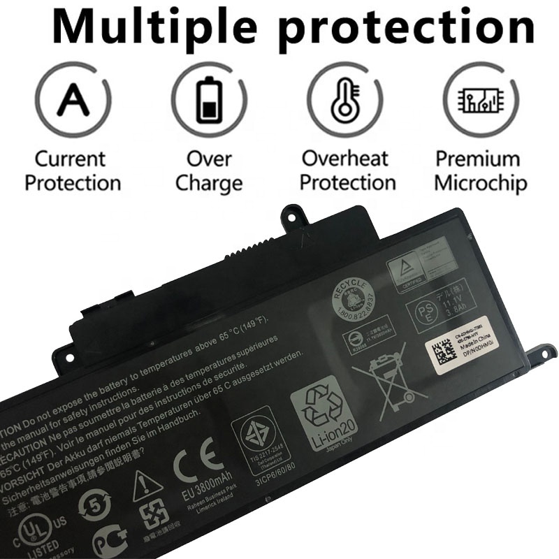GK5KY 11.4V 43Wh Rechargeable lithium ion laptop Battery 04K8YH 92NCT 092NCT 4K8YH P20T for Dell Inspiron 13 7347 13-7352 3147 3000 11-3152 Series laptop
